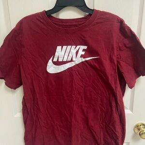 Nike Burgundy Tee with White Logo